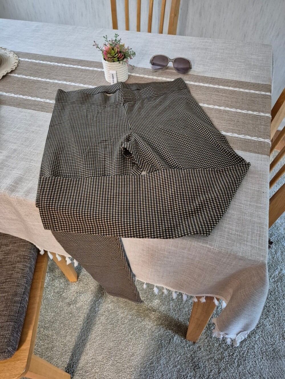 Brown and Black Micro-Check Leggings, LP, Old Navy, NWT
